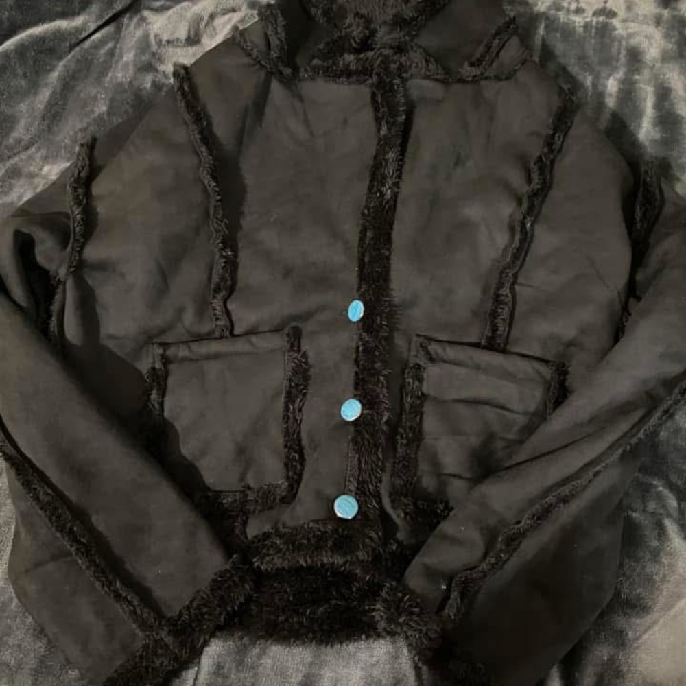 Women's Black Faux Fur Trim Jacket
